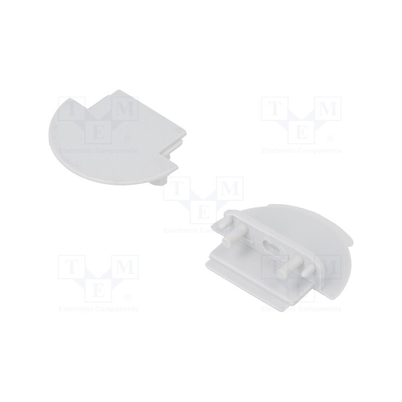 10 set : A3110022 -AS - Cap for LED profiles, grey, 2pcs, ABS, with hole, GROOVE14