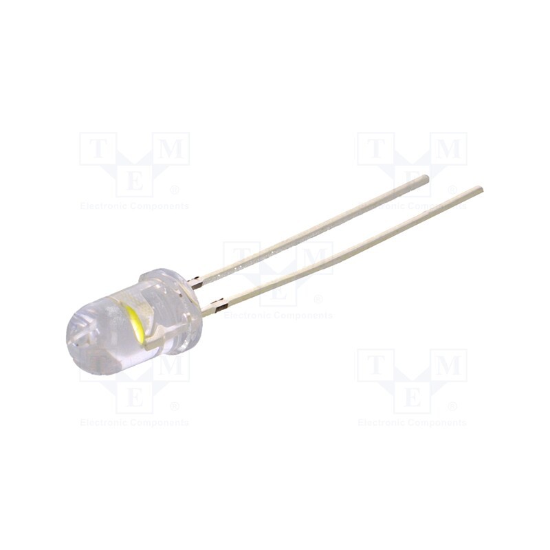 10 pcs : OS4WFL5A31A - LED, 5mm, white cold, 30000÷40000mcd, 30°, Front: convex, 2.9÷3.6V