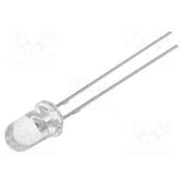 10 pcs : OSB5SA5111A-1MA - LED, 5mm, blue, 750÷1120mcd, 15°, Front: convex, 2.6÷3.3V