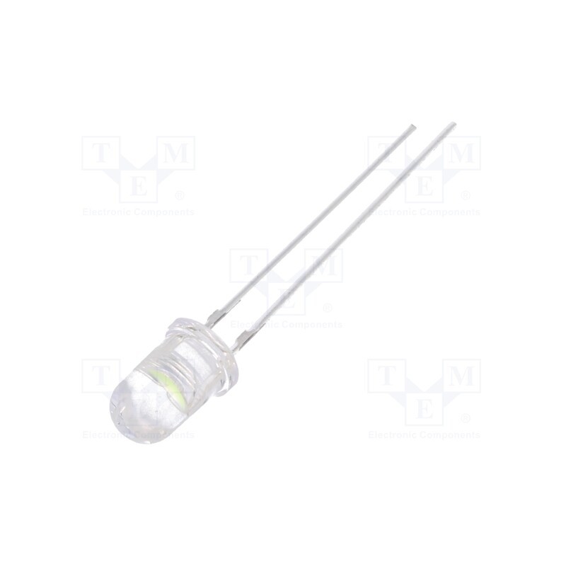10 pcs : OSB69V5B61A - LED, 5mm, blue (ice blue), 25000÷30000mcd, 60°, Front: convex