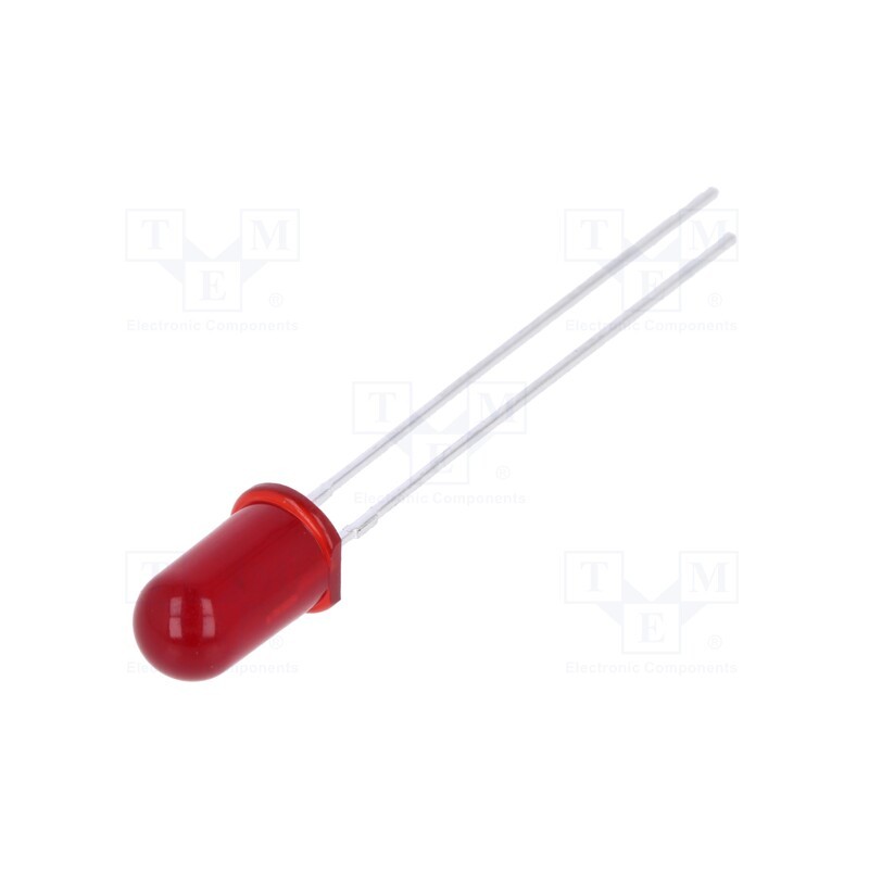 10 pcs : HLMP-D101 - LED, 5mm, red, 35.2÷70mcd, 65°, Front: convex, 1.8÷2.2V