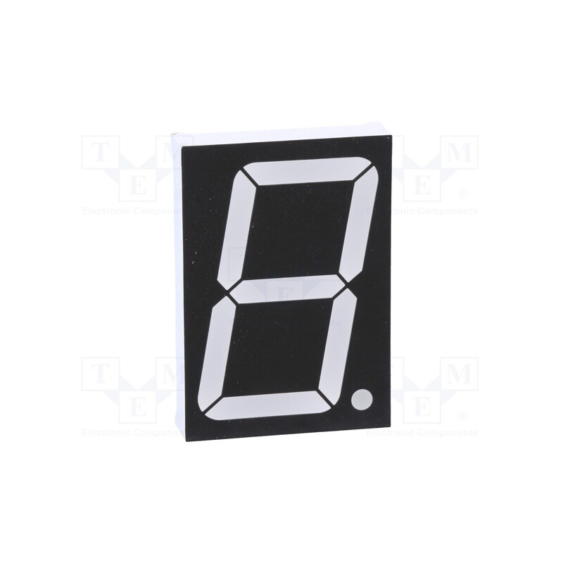10 pcs : OPD-S15013YG-BW - Display: LED, 7-segment, 38.1mm, 1.5', No.char: 1, yellow-green