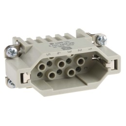 1 pcs - HARTING Heavy Duty Power Connector Insert, 10A, Male, Han D Series, 15 Contacts