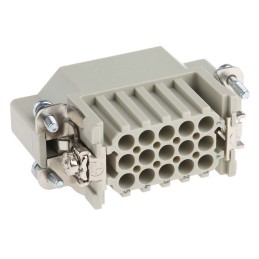 1 pcs - HARTING Heavy Duty Power Connector Insert, 10A, Male, Han D Series, 15 Contacts