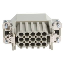 1 pcs - HARTING Heavy Duty Power Connector Insert, 10A, Male, Han D Series, 15 Contacts