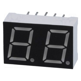10 pcs : OPD-D3910LE-BW - Display: LED, 7-segment, 10mm, 0.39', No.char: 2, red, 30mcd, anode