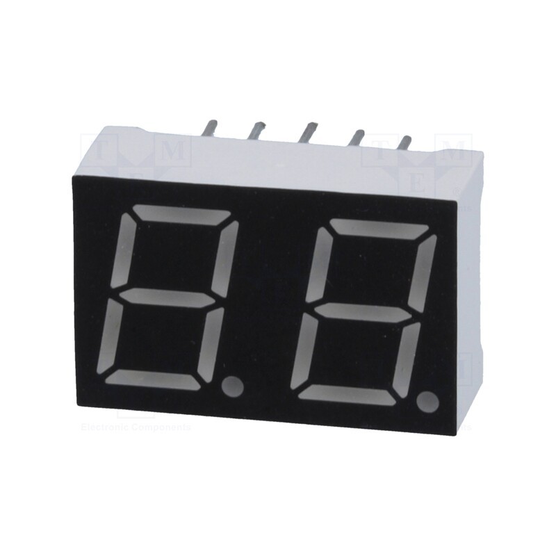 10 pcs : OPD-D3910LE-BW - Display: LED, 7-segment, 10mm, 0.39', No.char: 2, red, 30mcd, anode