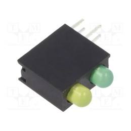 10 pcs : OSYGLX3E34B-3F2B - LED, in housing, yellow/yellow green, 3mm, No.of diodes: 2, 20mA