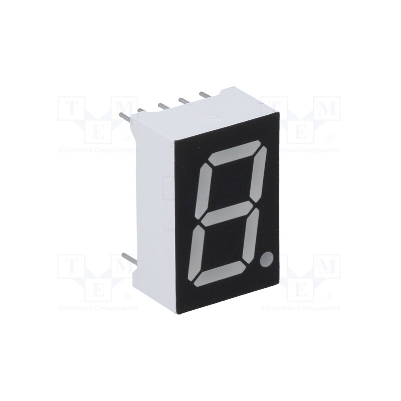 10 pcs : OPD-S5621LY-BW - Display: LED, 7-segment, 14.2mm, 0.56', No.char: 1, yellow, 60mcd