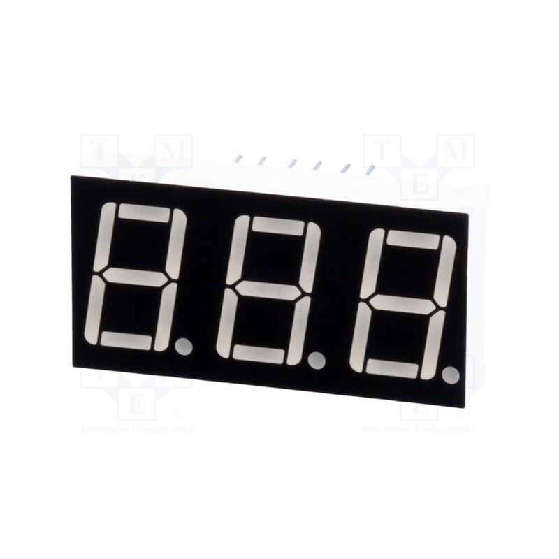 10 pcs : LTD056BUE-103A-01 - Display: LED, 7-segment, 14.22mm, 0.56', No.char: 3, red, 11.6mcd