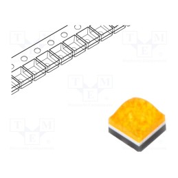 10 pcs : PQ2N-4LPE-AWFC - LED, amber, 130°, 700mA, λd: 587.5÷592.5nm, 147÷174lm, 1616,CSP, SMD