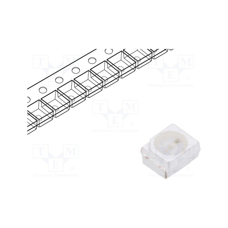 10 pcs : OSB5SAS1C1A-12V - LED, SMD, 3528,PLCC2, blue, 150÷220mcd, 3.5x2.8x1.7mm, 120°, 12V