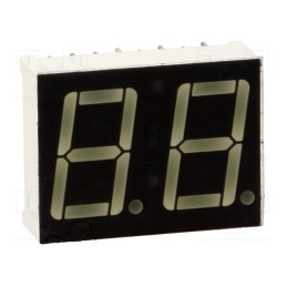 10 pcs : KW2-561ASA - Display: LED, 7-segment, 14mm, 0.56', No.char: 2, red, 4÷5mcd, anode