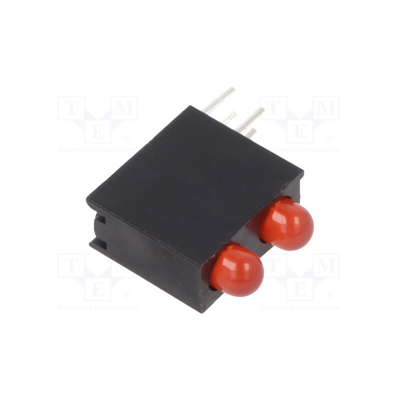 10 pcs : OSR6LX3E34B-3F2B - LED, in housing, red, 3mm, No.of diodes: 2, 20mA, Lens: diffused, 30°