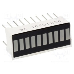 10 pcs : OSX10201-YG - Display: LED, bargraph, yellow-green, 15mcd, 25.5x10.2x7.9mm