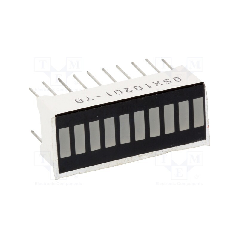 10 pcs : OSX10201-YG - Display: LED, bargraph, yellow-green, 15mcd, 25.5x10.2x7.9mm