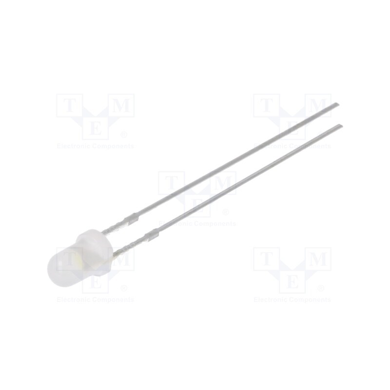 10 pcs : OSW5DK3132A-12V - LED, 3mm, white cold, 1120÷1560mcd, 30°, Front: convex, 12V