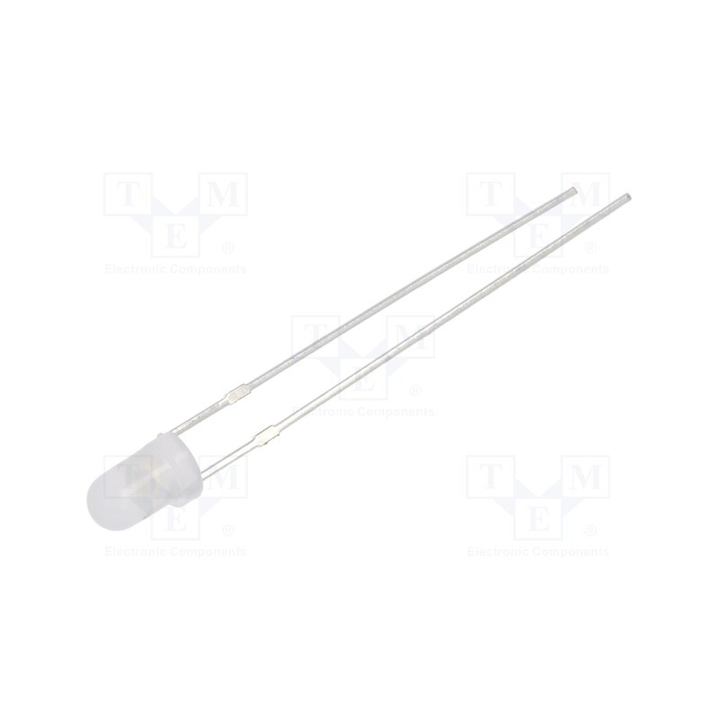 10 pcs : OSW53142A-VV - LED, 3mm, white cold, 1560mcd, 40°, Front: convex, 3÷15V, -30÷85°C