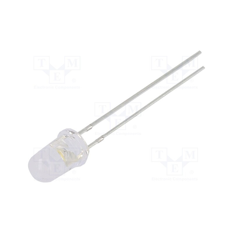 10 pcs : OSMMD251A5A - LED, 5mm, white warm, 3000÷4200mcd, 100°, Front: convex, 2.9÷3.4V