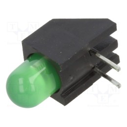 10 pcs : H178CGD - LED, in housing, green, 5mm, No.of diodes: 1, 20mA, Lens: diffused