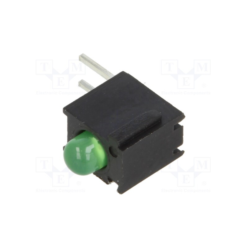 10 pcs : H130CGDL-120 - LED, in housing, green, 3mm, No.of diodes: 1, 2mA, Lens: diffused