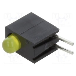 10 pcs : H101CYDL - LED, in housing, yellow, 3mm, No.of diodes: 1, 2mA, Lens: diffused