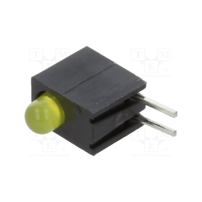 10 pcs : H101CYDL - LED, in housing, yellow, 3mm, No.of diodes: 1, 2mA, Lens: diffused