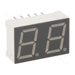 10 pcs : KW2-391CVA - Display: LED, 7-segment, 10mm, 0.39', No.char: 2, red, 24÷48mcd