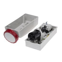 1 pcs - Scame Switchable IP67 Industrial Interlock Socket 3P+E, Earthing Position 6h, 32A, 415 V
