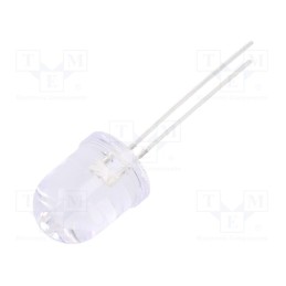10 pcs : NTE30069 - LED, 10mm, red, 3000mcd, 40°, Front: convex, 1.86÷2.5V, No.of term: 2