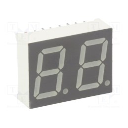 10 pcs : KW2-56GAGA - Display: LED, 7-segment, 14.2mm, 0.56', No.char: 2, yellow-green