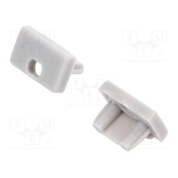 10 set : 89160022 -AS - Cap for LED profiles, grey, 2pcs, ABS, with hole, SLIM8