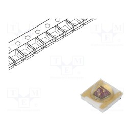 10 pcs : RC35E1-IRD-FR - LED, 3535, 120°, convex, 3.45x3.45x1.95mm, Pmax: 1W