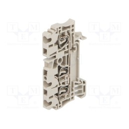 10 pcs : 1608540000 ZDU 2.5/3AN - Splice terminal: rail, 2.5mm2, ways: 1, terminals: 3, beige, wemid