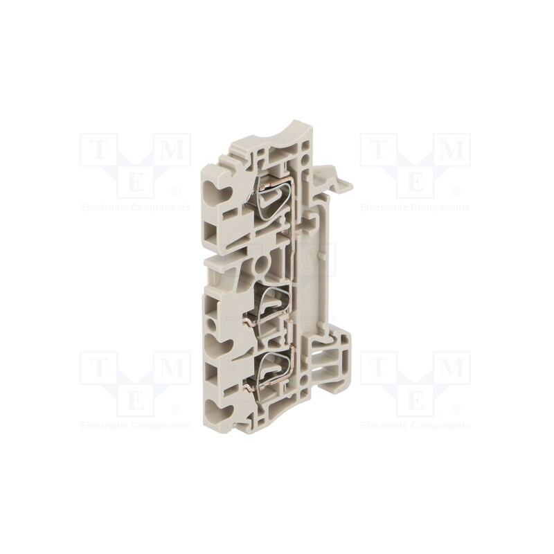 10 pcs : 1608540000 ZDU 2.5/3AN - Splice terminal: rail, 2.5mm2, ways: 1, terminals: 3, beige, wemid