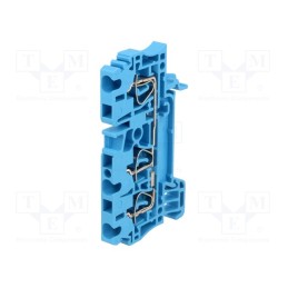 10 pcs : 1608550000 ZDU 2.5/3AN BL - Splice terminal: rail, 2.5mm2, ways: 1, terminals: 3, blue, wemid