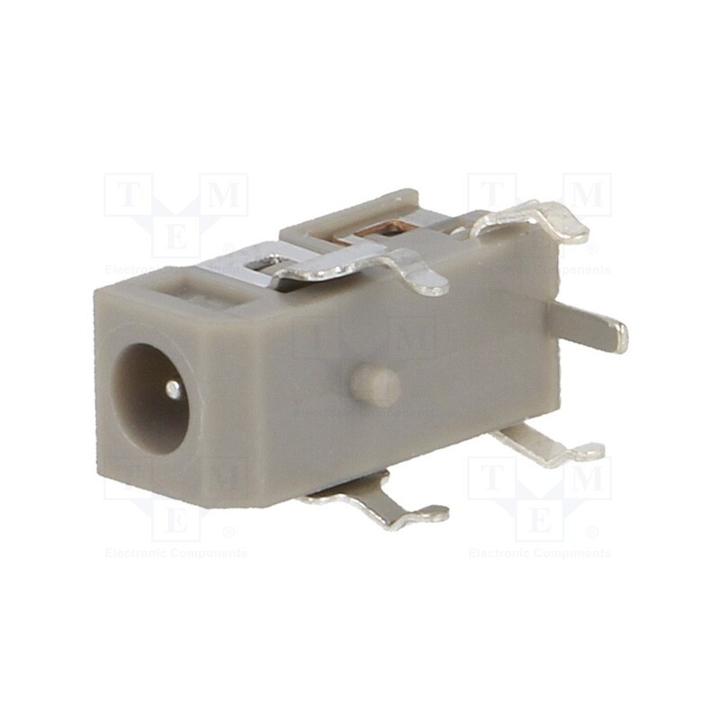 10 pcs : 1613 03 - Socket, DC supply, male, 2.35/0.7mm, on PCBs, THT, 2A, angled 90°