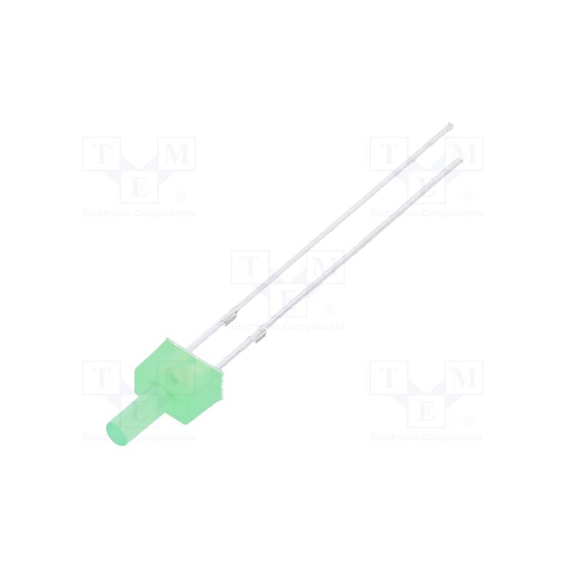 10 pcs : OSG5DA7K94B-12V - LED, 2mm, green, 500÷750mcd, 90°, Front: flat, 12V, Pitch: 2.54mm