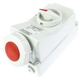 1 pcs - MENNEKES Switchable IP67 Industrial Interlock Socket 3P+E, Earthing Position 3h, 32A, 415 V