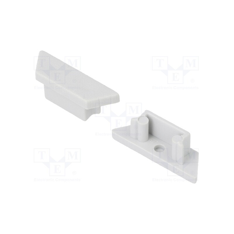 10 set : B2970022 -AS - Cap for LED profiles, grey, 2pcs, ABS, ARC12