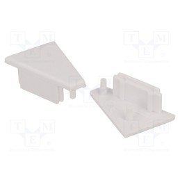 10 set : 83160001 -AS - Cap for LED profiles, white, 2pcs, ABS, CORNER10