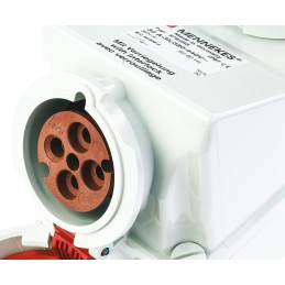 1 pcs - MENNEKES Switchable IP67 Industrial Interlock Socket 3P+E, Earthing Position 3h, 32A, 415 V