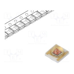 10 pcs : RC35E1-RUD-FR - LED, 3535, 120°, convex, 3.45x3.45x1.95mm, 1W