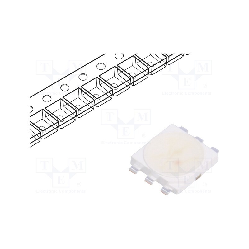 10 pcs : PP6N-TFFE-D60 - Power LED, RGB, 120°, 20mA, λd: 455÷475nm,515÷535nm,613.5÷631nm