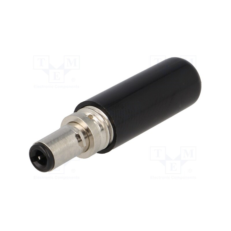 10 pcs : 1634 01 - Plug, DC supply, female, 5.5/2.5mm, with lock, for cable, 1A, 12VDC