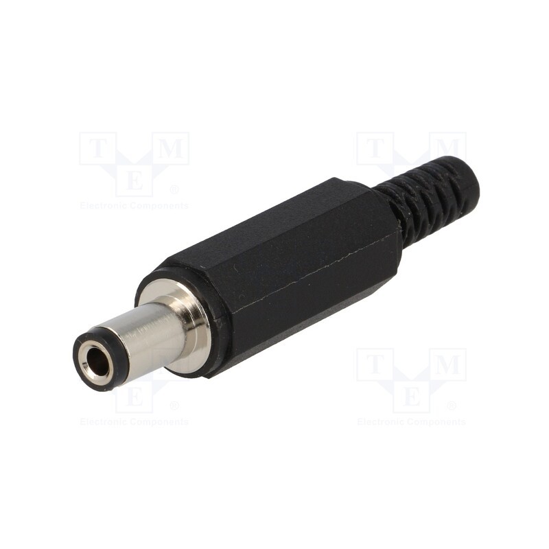10 pcs : 1634 02 - Plug, DC supply, female, 5.5/2.5mm, with strain relief, for cable