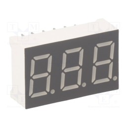 10 pcs : KW3-361AVA - Display: LED, 7-segment, 9.2mm, 0.36', No.char: 3, red, 36÷72mcd