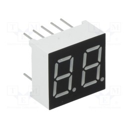 10 pcs : KW2-361ASB - Display: LED, 7-segment, 9.2mm, 0.36', No.char: 2, red, 1÷1.8mcd