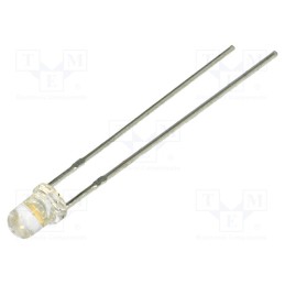 10 pcs : LL-304WC4B-W6-3PD - LED, 3mm, white warm, 8000mcd, 30°, Front: convex, 2.8÷3.8V
