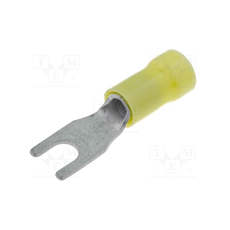 10 pcs : 165015 - Tip: fork, M4,5, 3÷6mm2, crimped, insulated, tinned, yellow, copper